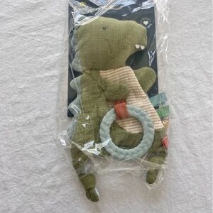 Target Green Plush Crocodile Teether Toy with Blue Ring